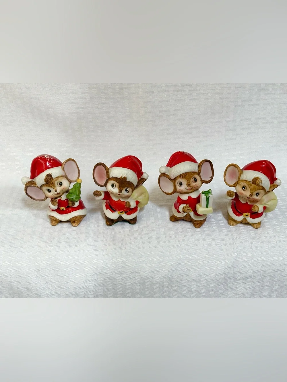Vintage Christmas Mice Set of 4 Homeco